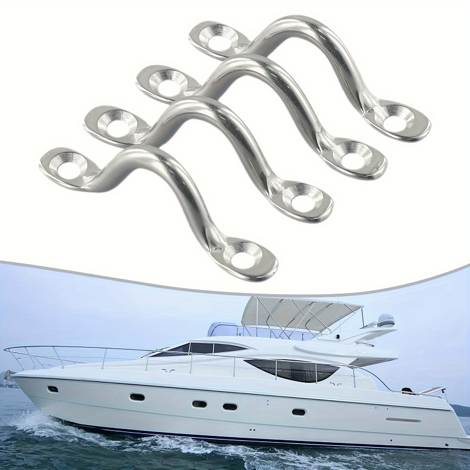 4pcs Stainless Steel 316 Boat Handles 5mm Wire Eye Straps Marine Grade Tie  Downs Fender Hooks Canopy Hardware Durable Rust Resistant, High-quality &  Affordable