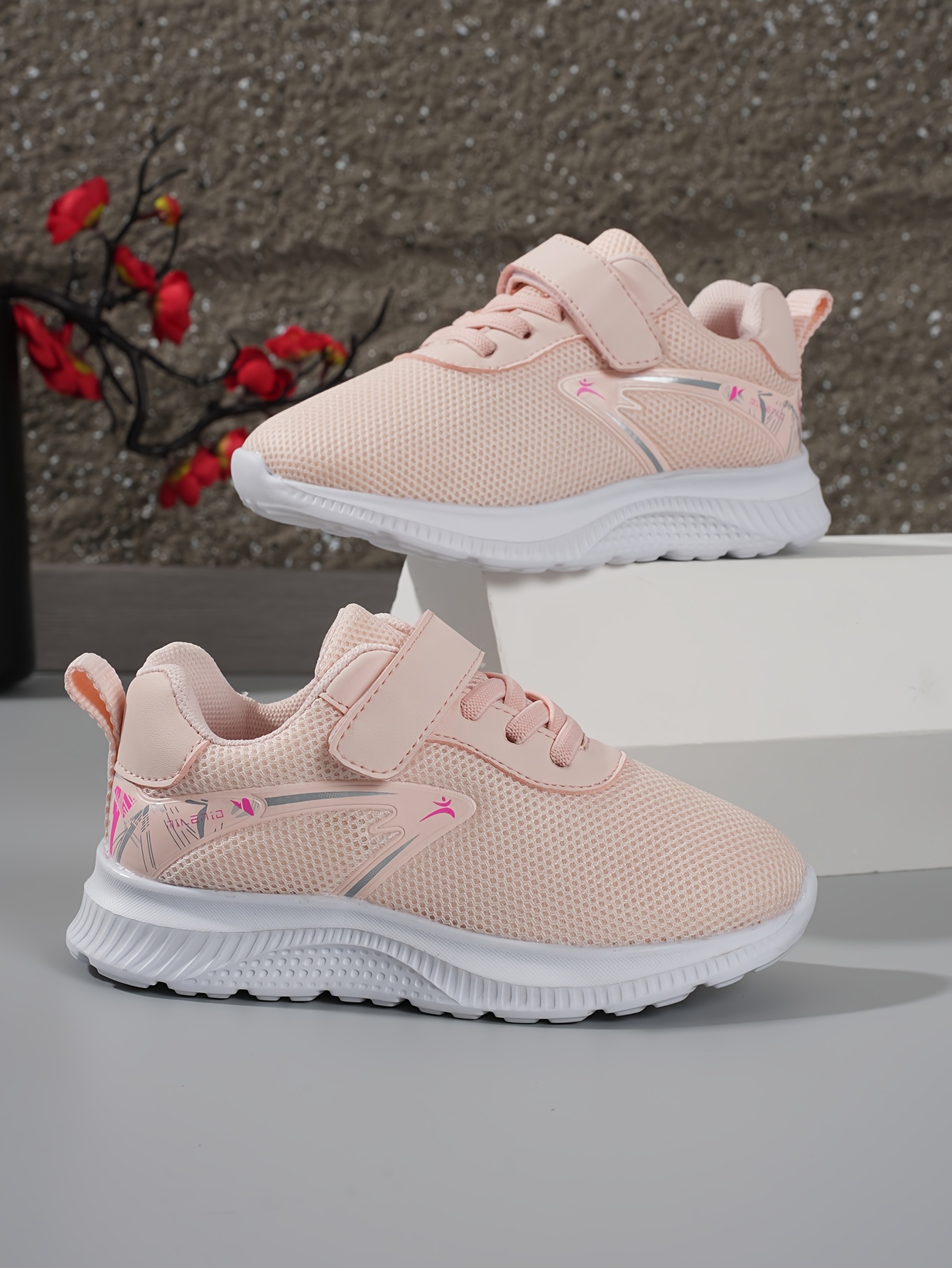 Girls' Fashion Casual Sneakers, Lightweight and Comfortable for All-Season Indoor & Outdoor Sports, Pink Campus Style