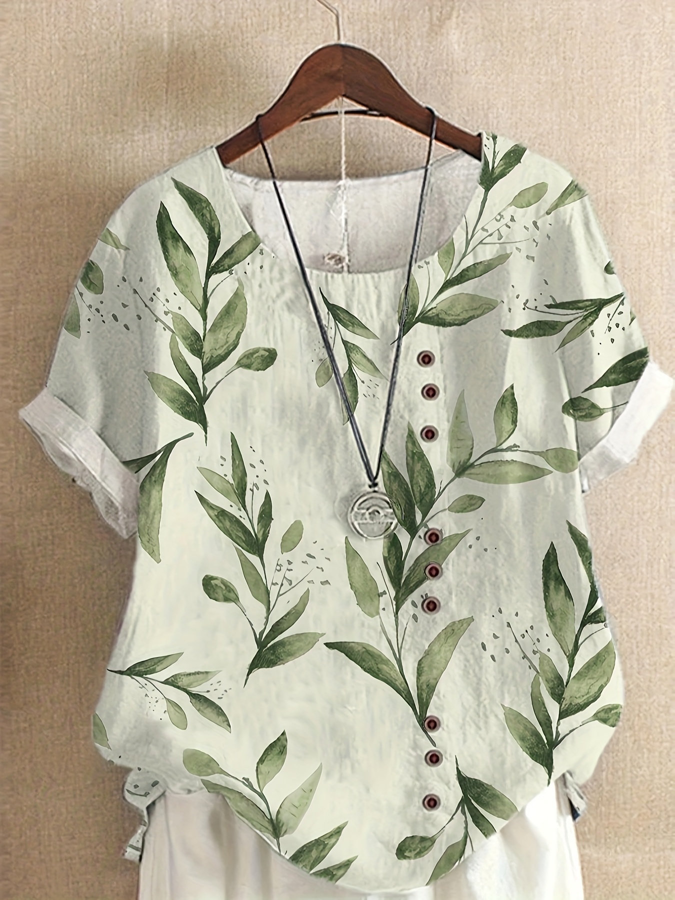 TEMOFON Women's V-Neck Summer Tops, Trendy Ruffle Sleeve