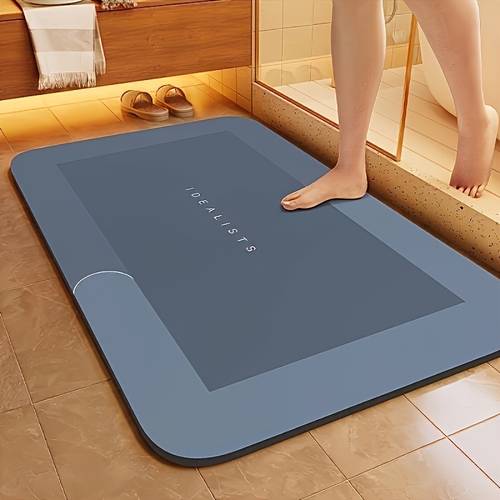 diatomite bath mat rugs ultra absorbent quick dry floor mats with non slip base soft plush bathroom rugs for showers spa multi room use machine washable bath mats for kitchen laundry bedroom rv entryway