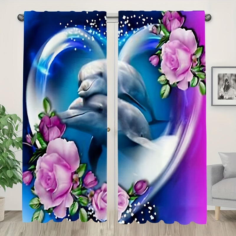 

2pcs Pattern Curtains, Decorative Drapes, Treatments For , Decoration, Decoration