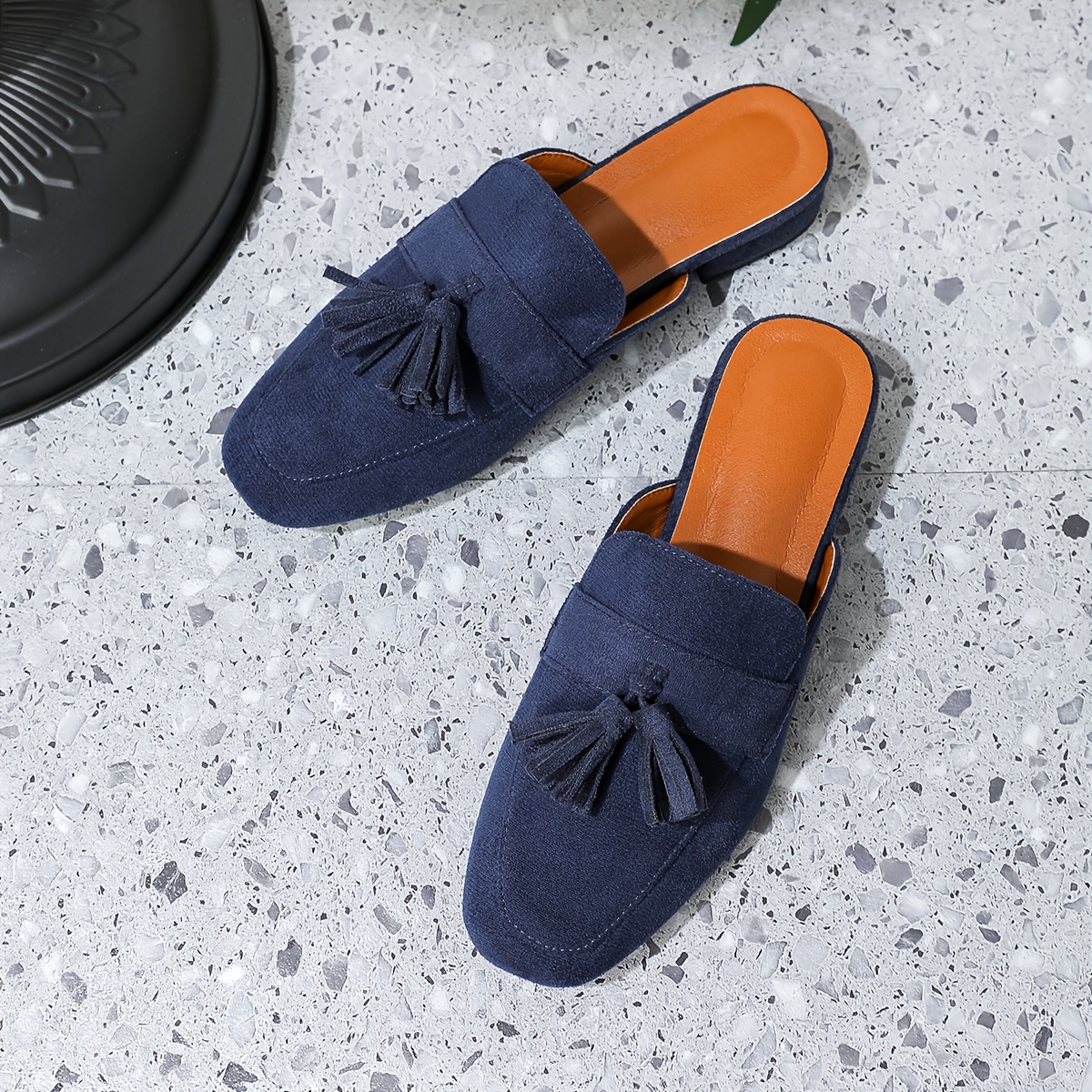 TEMU Ciabatte da donna casual con nappe e punta quadrata, i con suola spessa e tacco , adatte per casual e formali, scarpe da donna eleganti, scarpe