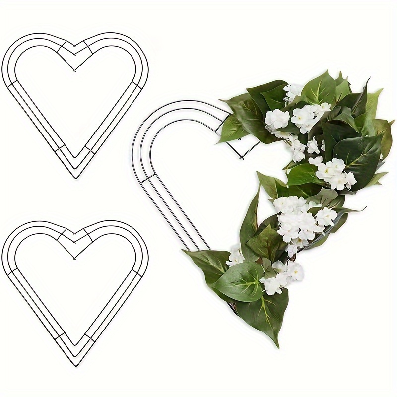 

1pc Metal Heart Wire Wreath Frame Metal Wreath Frame Suitable For Festive, Valentine's Day Party Decorations