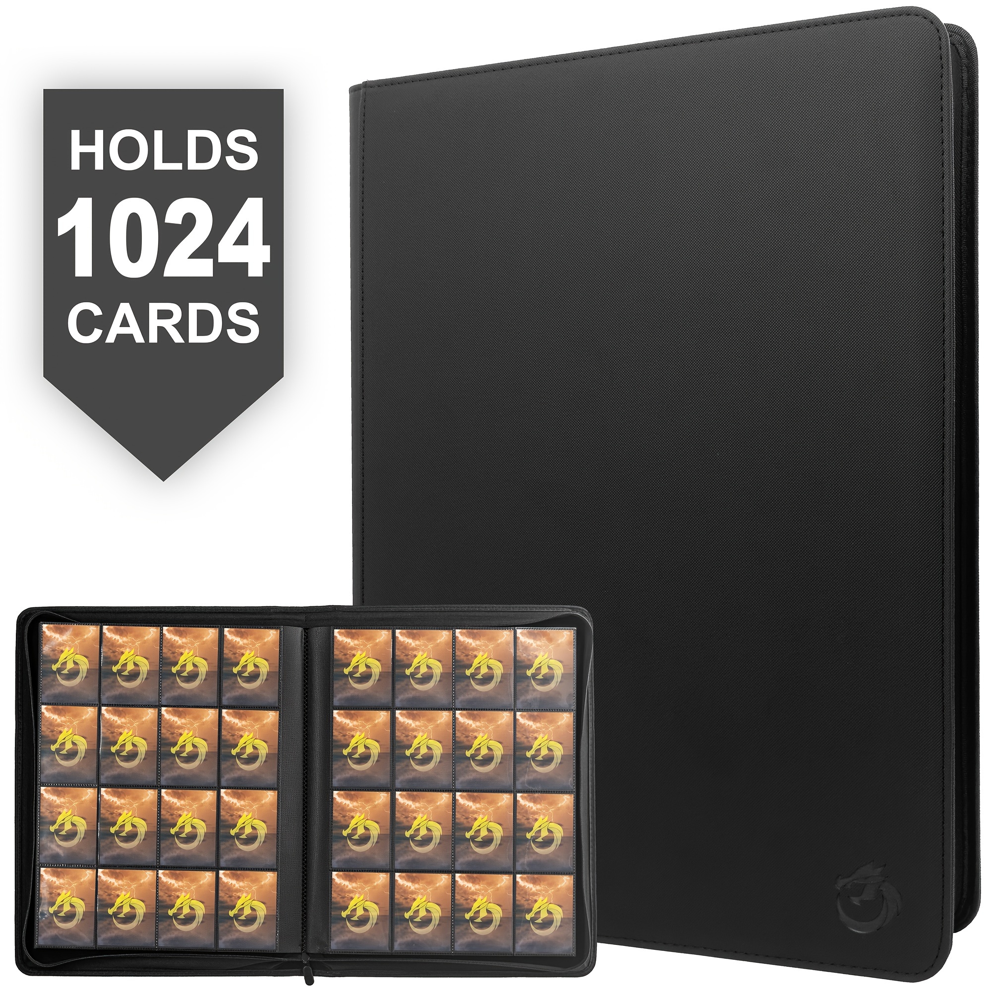 360-Card Zipper Binder With 9 Pockets - Trading Card Album In Black & Gold  (Infinite Curiosity)