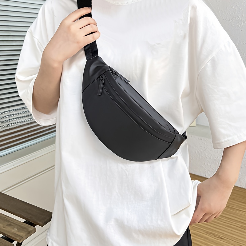 

All Black Crossbody Chest Bag Casual Waist Bag For Men Women, Fashionable Versatile Simple Slant Shoulder Bag, Suitable For Daily Outdoor Travel