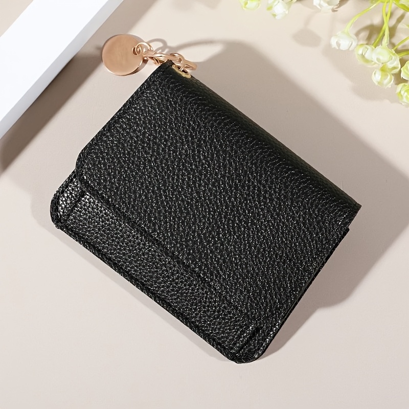 TEMU 1pc Women's Wallet Solid Color Minimalist Ultra-thin Card Holder, Fashionable Women's Card Holder And Coin Purse 2-in-1. Multifunctional