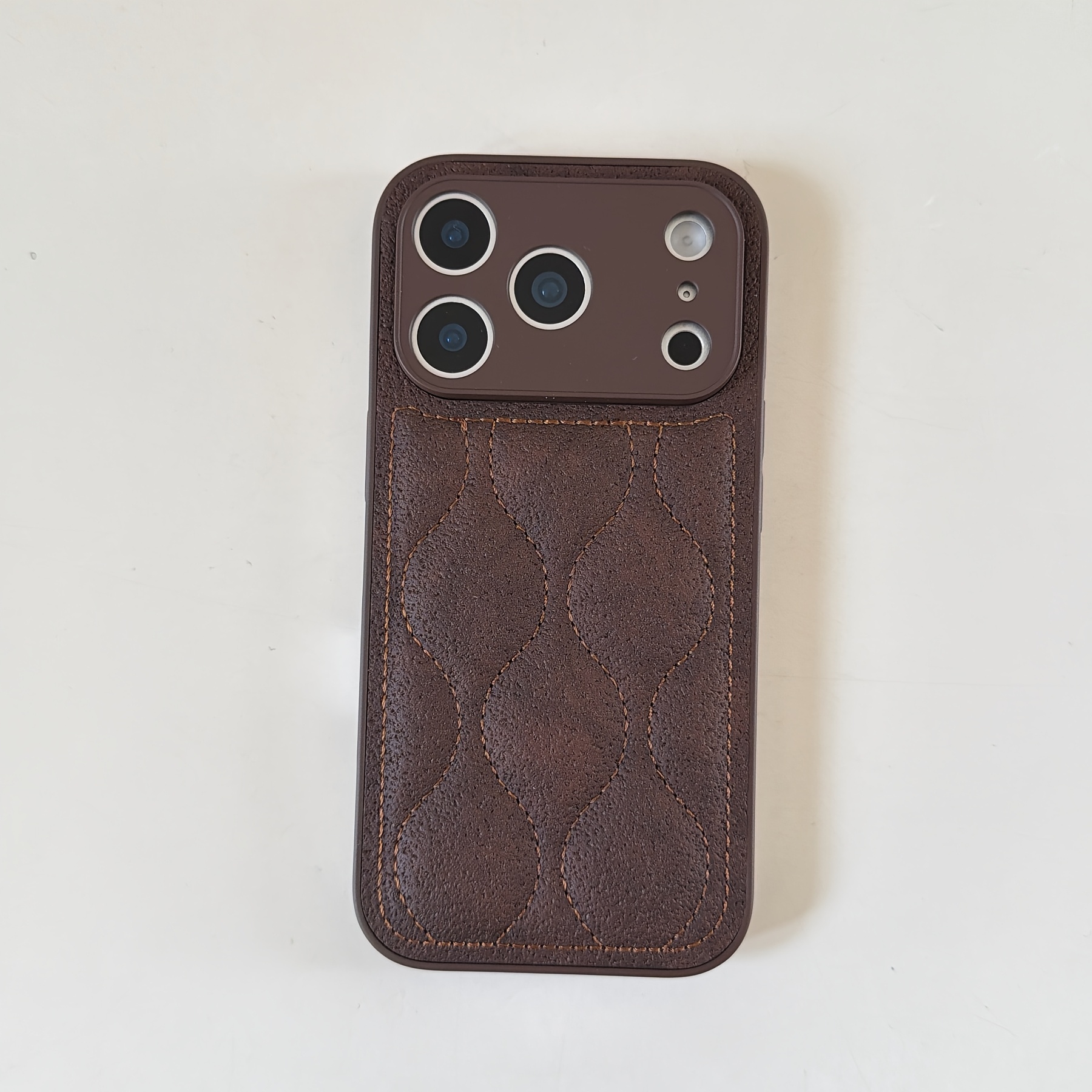TEMU Phone Case - Autumn Winter Vintage Down Wavy Brown Phone Case Suitable For For Iphone 17 Pro Max Case/for Iphone 16 Pro Max Case/for Iphone 15