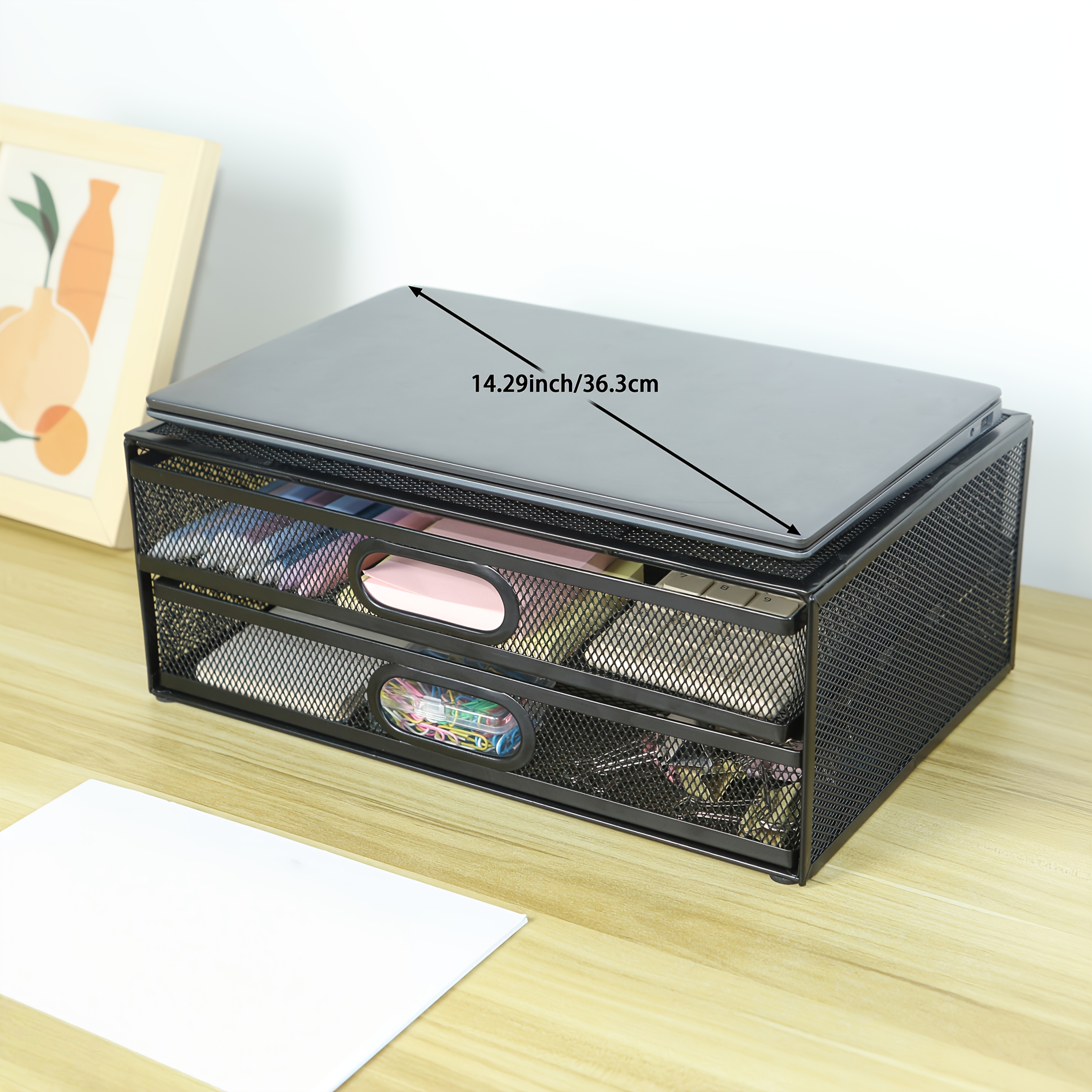 Multifunctional Storage Rack with Drawers for Desktop Organization