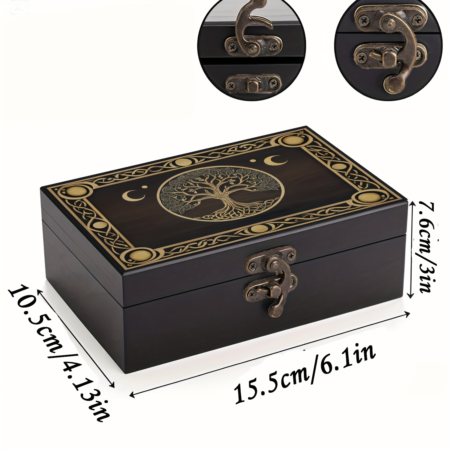 Image of Wooden Keepsake Box Card Box, Card Holder, Wooden Card Storage Box, Organizer, Portable Card Container, Astrology Jewelry Box, Collection Of Wooden Souvenirs, Covered Storage Box