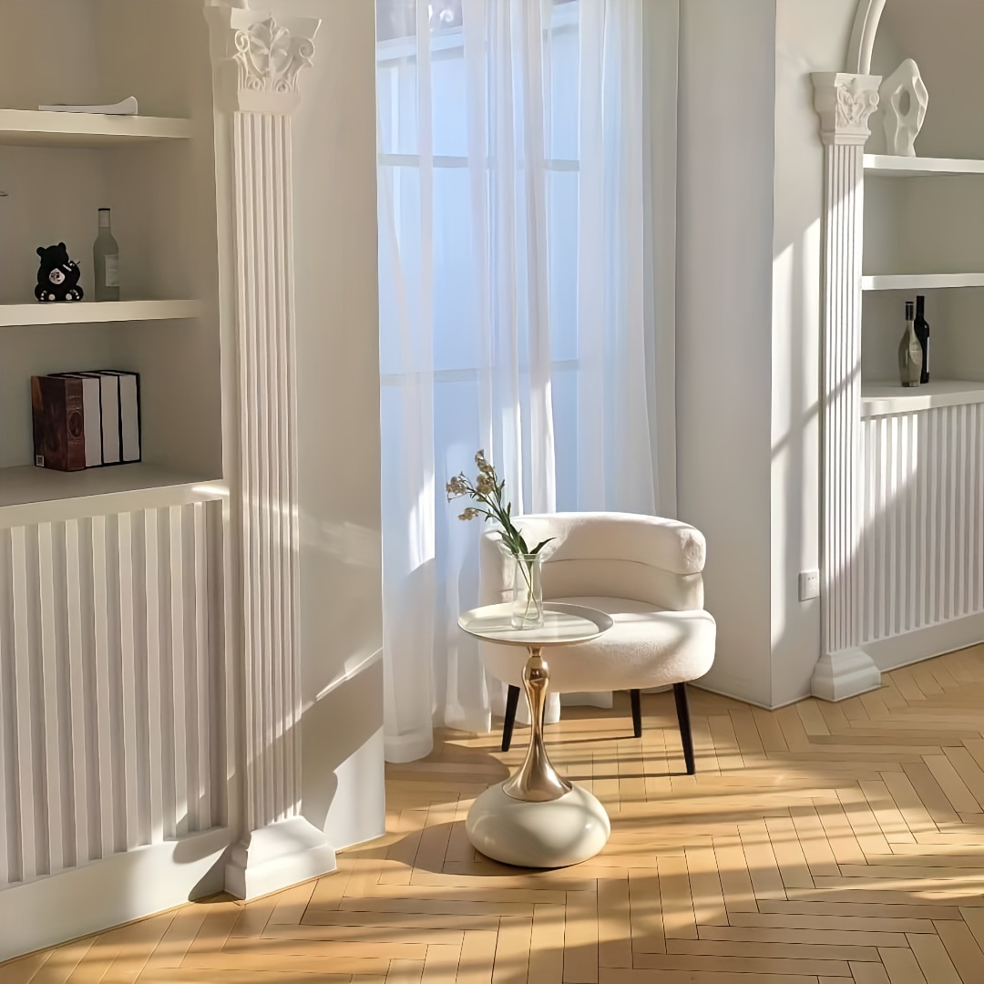 A Stylish Round Side Table with a Slim Waist Design, Minimalist Metal Side Table, Modern Round End Table for Living Room & Bedroom, Sleek Pedestal Tray Table for Coffee & Decor, Style 16 A Stylish Round Side Table with a Slim Waist Design, Minimalist Metal Side Table, Modern Round End Table for Living Room & Bedroom, Sleek Pedestal Tray Table for Coffee & Decor, Style