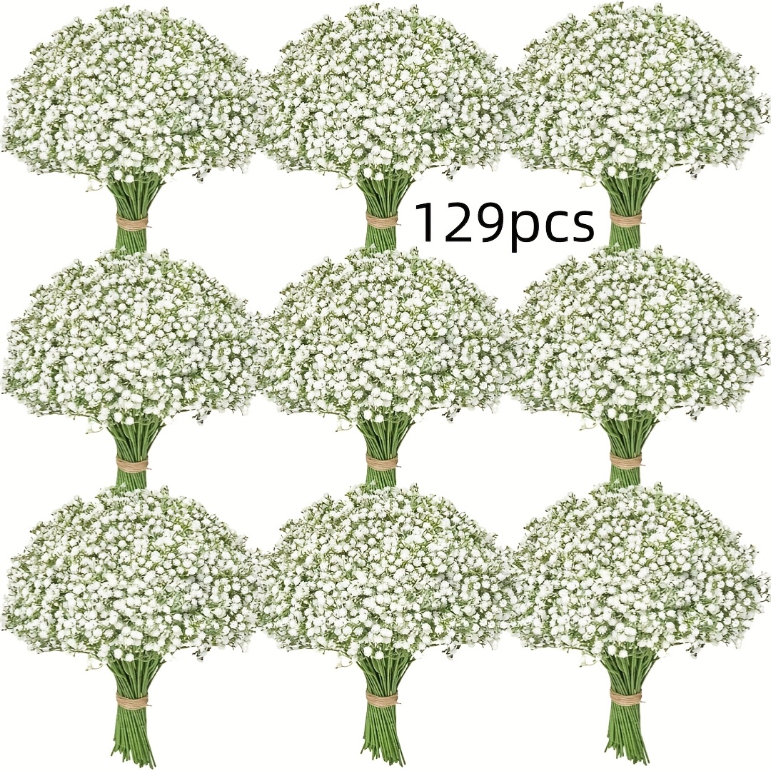 3870pcs high end uv resistant artificial babys breath flowers white simulation flowers for wedding birthday indoor outdoor decoration plastic material no battery required