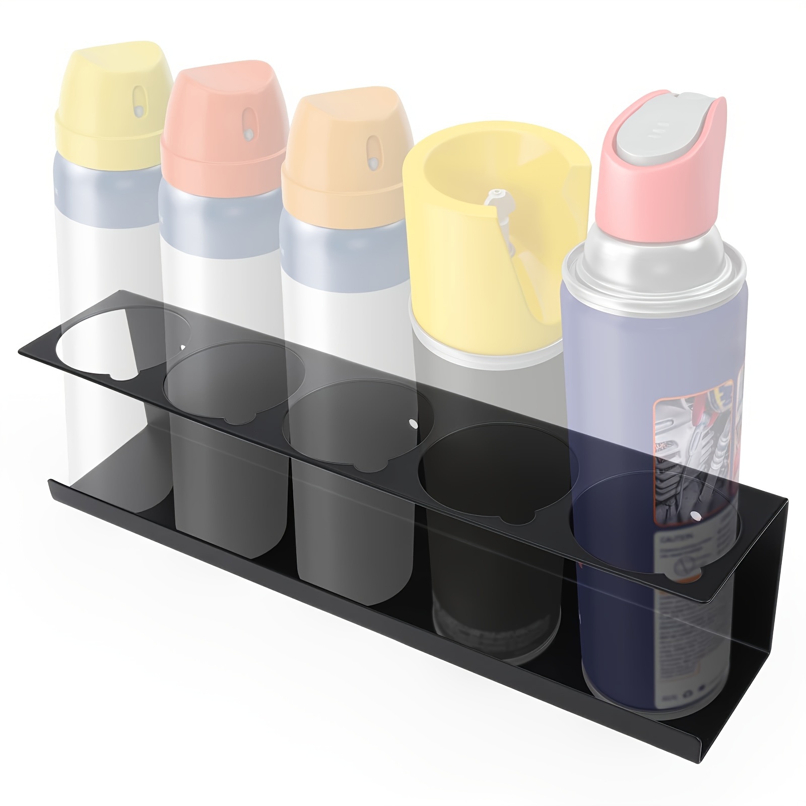 E-shop Schwerlast-Metall-Spraydosen-Aufbewahrungsregal, 5-fach Wandmontierter Stahlrahmen, Lackierte Oberfläche, Regalhalterung, Ideal für Garage