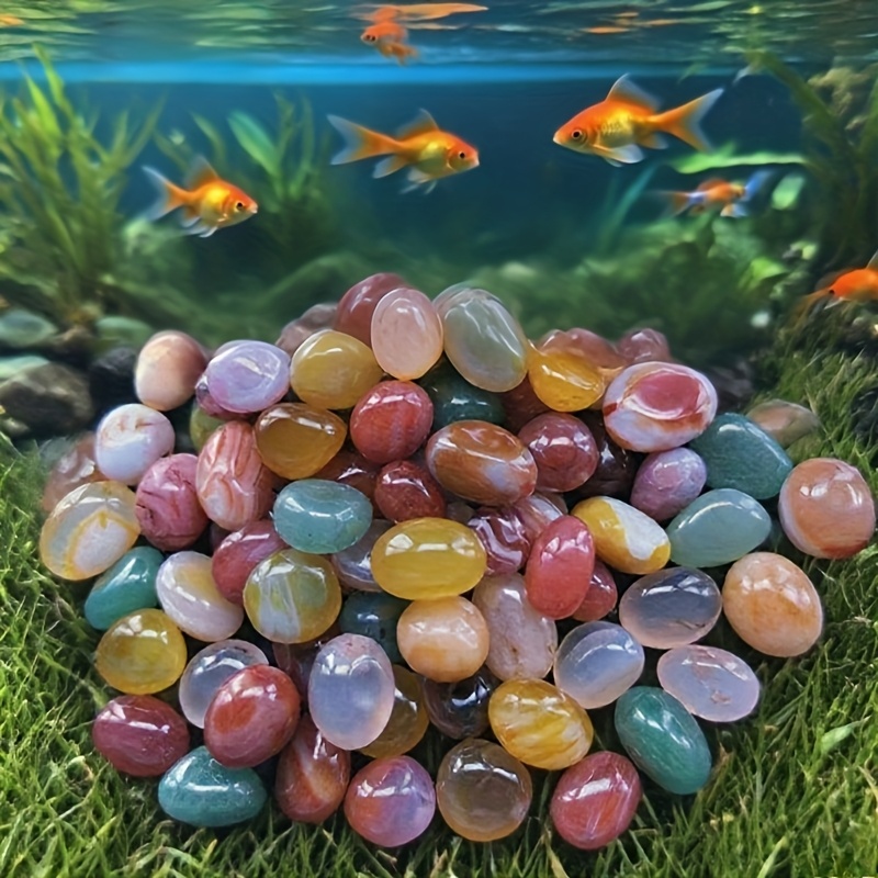 E-shop 30 Stück Natürliche Regenblumen , Kirschblüten-Achat, Lebendige Dekorative Steine, für Aquarium, Fischbecken und Vasen Dekoration, Erdfarbene