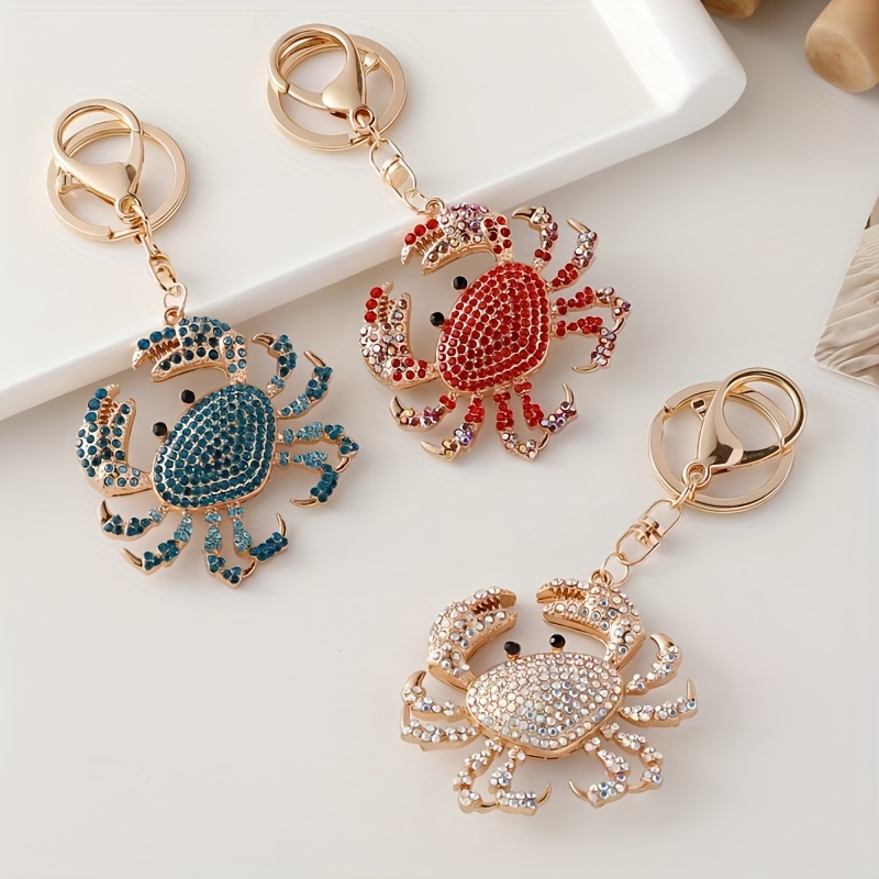 Simulation Food Crab Claws Pendant Keychain Key Ring For Women Men