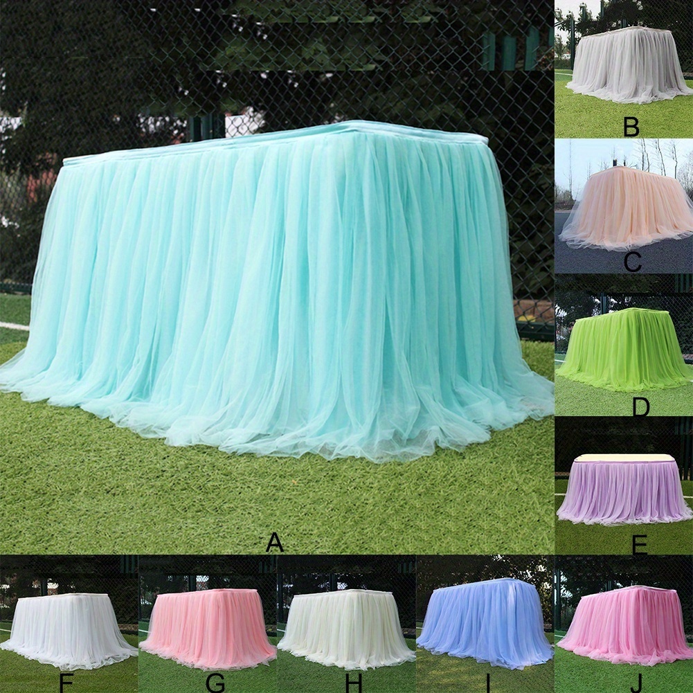 

Tulle Tutu Table Skirt For Birthday Party Wedding Baby Shower Fluffy And Elegant Table Skirting For Rectangle Table