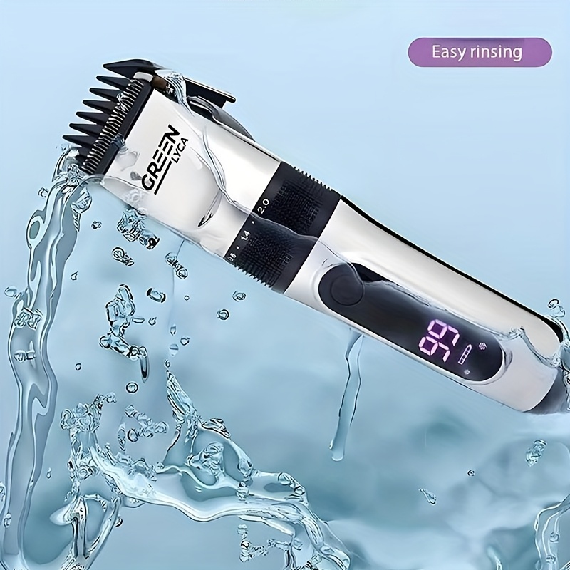 Tondeuse Professionnelle pour Hommes avec Charge Rapide USB-C, Kit de Tondeuse à Cheveux Professionnelle pour la Maison/Affichage Numérique, Haute Qualité Rétro Argenté, Tondeuse Sans Fil, Longue Autonomie de Batterie, Tondeuse Professionnelle pour Hommes, Inclut Câble de Charge et Peigne