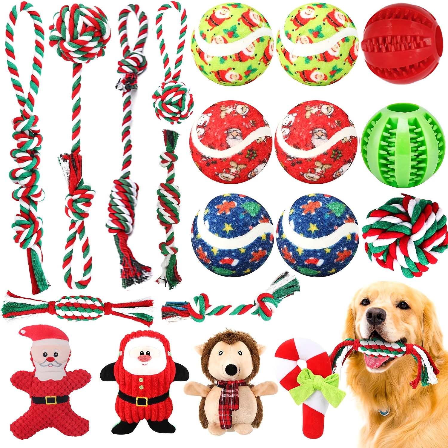 

3/5/8pcs Dog Christmas Stuffed Dog Pet For Chewers Cat Teething Catching