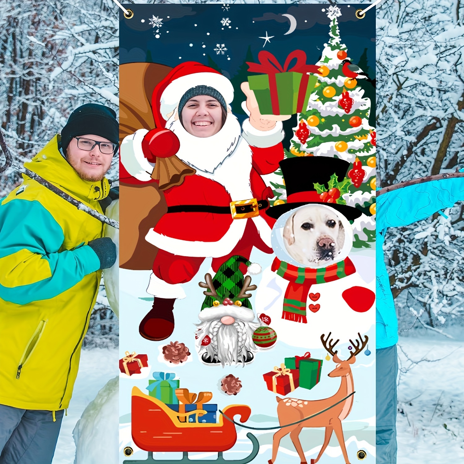 

& Snowman Christmas - -in-hole For Decor, Polyester, X 35.