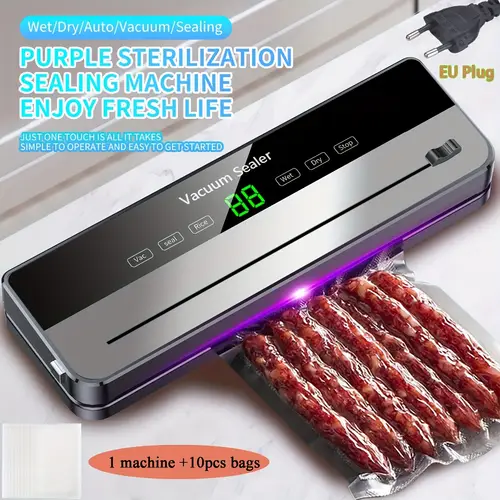 eu plug 5400 vacuum sealer machine with 10 bags multi functional vacuum food sealer machine food preservation to keep food freshness best birthday gift best fathers day gift mothers day gift best christmas day gift