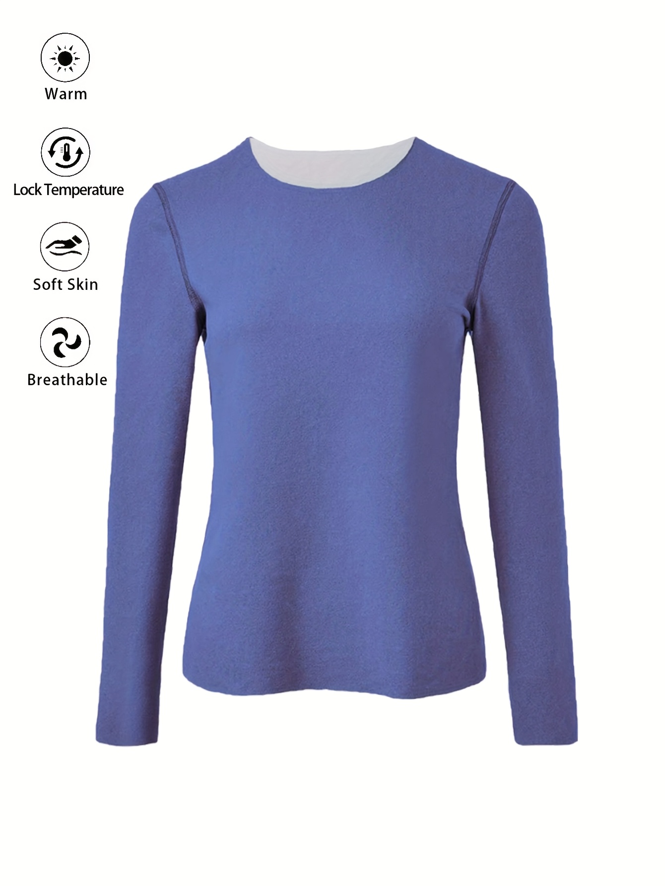 Women'S Thermal Base Layer Top, Seamless Long-Sleeve Shirt for Winter,  Fitted for Inner