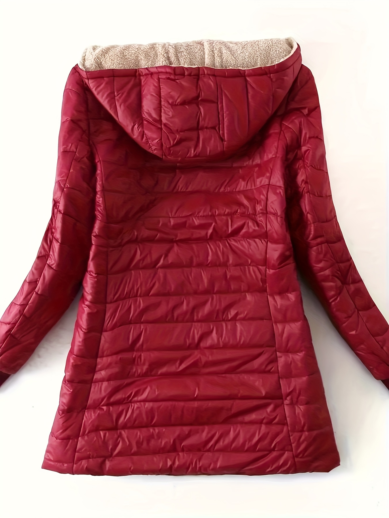womens lamb fleece   length casual sports warm hooded coat
