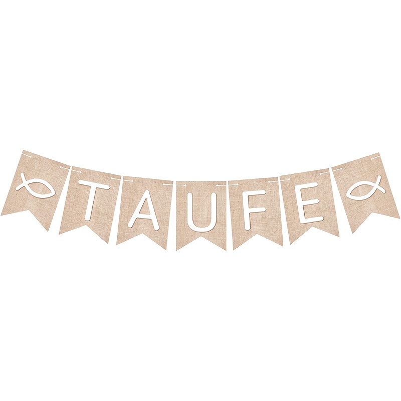 Image of 7pcs/set Baptism Decoration Wreath With Fish, Hanging Decorative Banner For Men And Women, For Communion And Confirmation Celebrations