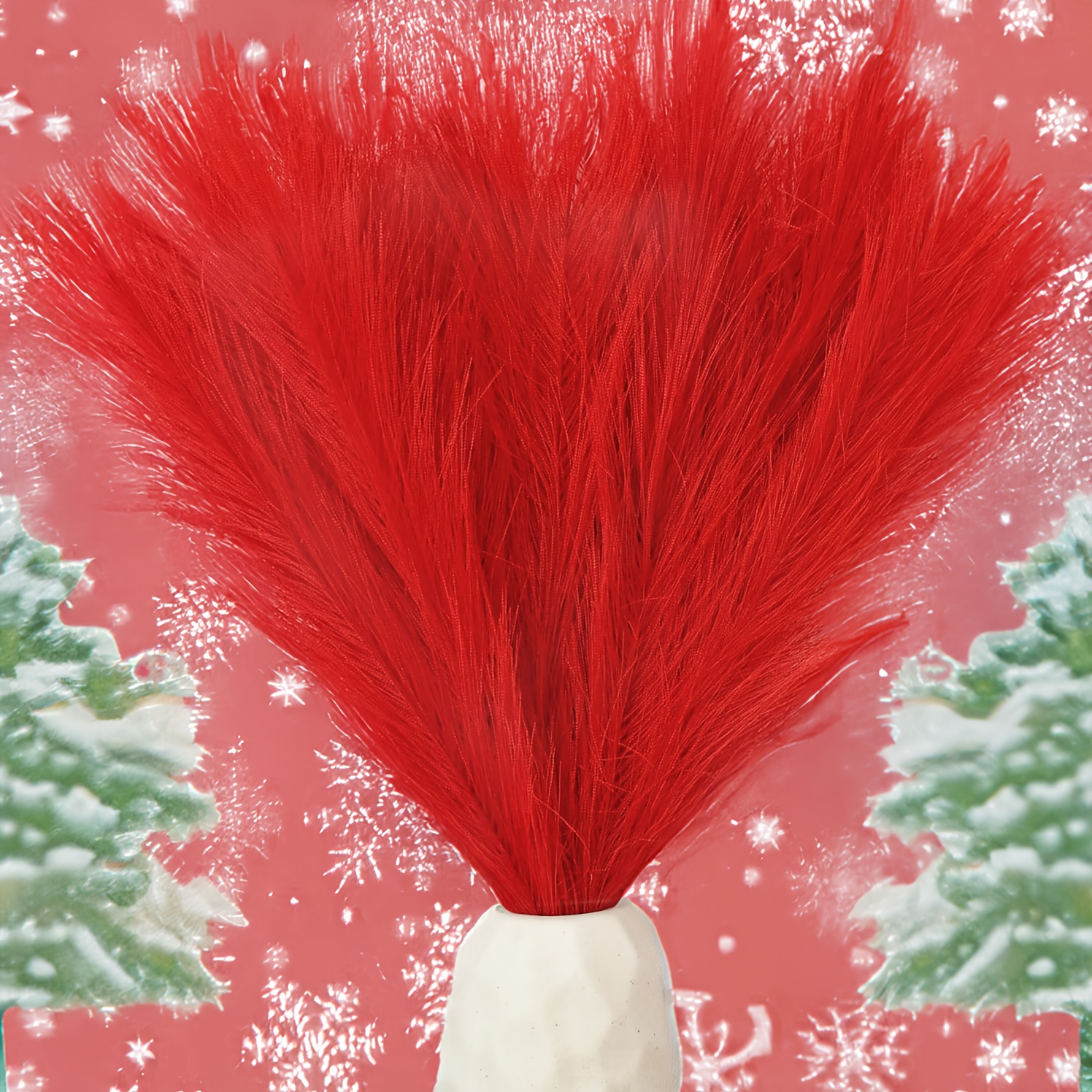 TEMU 28pcs Artificial Pampas Grass Christmas Decorations, Christmas Tree Christmas Gift Decorations, Pink Christmas Tree, Christmas Decorations