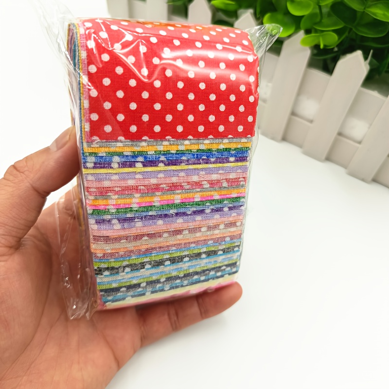 Image of 40pcs, Rainbow Polka Dot Fabric Rolls, Designed With Colors Of Polka Dot Patterns, Pre-cut Long Fabric Strips - Random Mixed Colors - Very Suitable For Quilting, , Bedding, Crafts, Etc. Fabric
