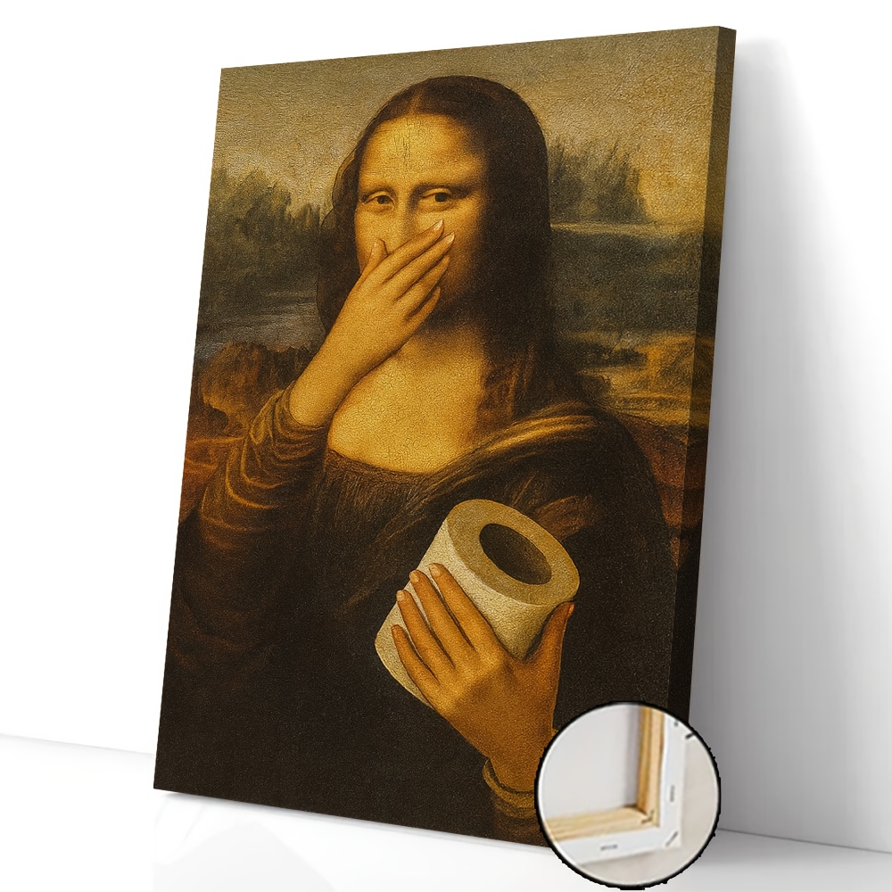E-shop 2D Flat, 2D Flat, ., mit Toilettenpapier-Thema Ölmalerei Kunst () - Humorvolles Hängeposter Schild - Geeignet für Wohnzimmer Wandkunst |