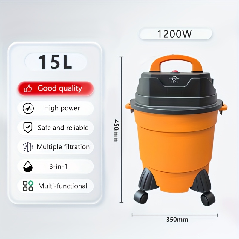 TEMU Multi Purpose 10l/15l Vacuum Cleaner For Wet Dry Floor Cleaning At Home, Portable Vacuum Cleaner, Vacuum Cleaner For Home Heavy Duty, Vacuum