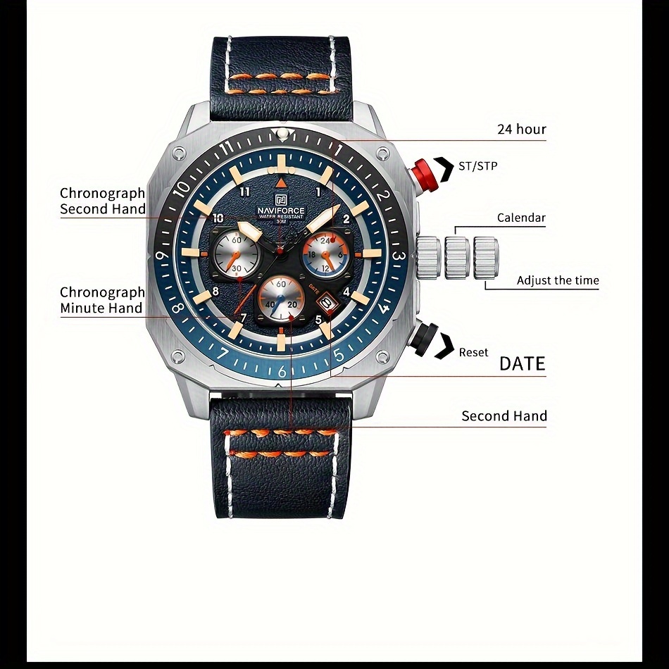 new multi functional belt quartz watch mens casual fashion sports watch 5