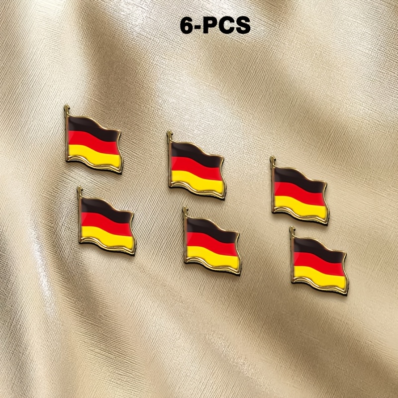 1/6/15 German Flag Brooches, Men's And Women's - Stylish Additions For Suits, Jackets And Hats - Ideal For Patriotic Events And Everyday Wear