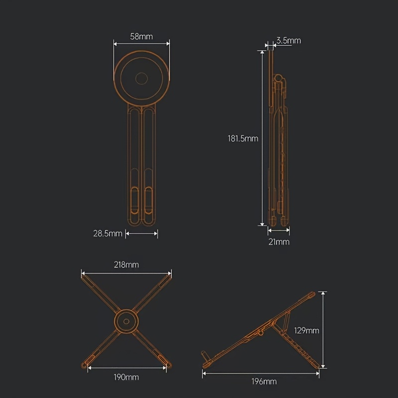 support téléphone portable et ordinateur portable avec base magnétique et réglage de    , adapté pour ipad et téléphone portable magnétique, support de téléphone multifonctionnel de bureau portable pour téléphone portable, tablette et ordinateur portable Détails du produit 3
