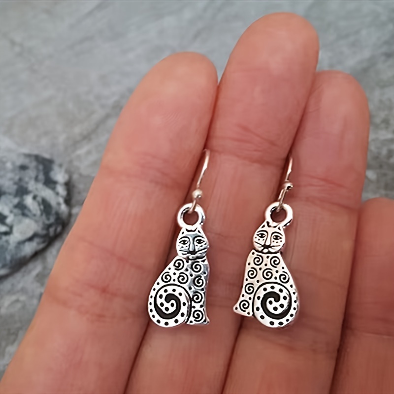 Vintage Dangling Cat Ear Earrings for Women