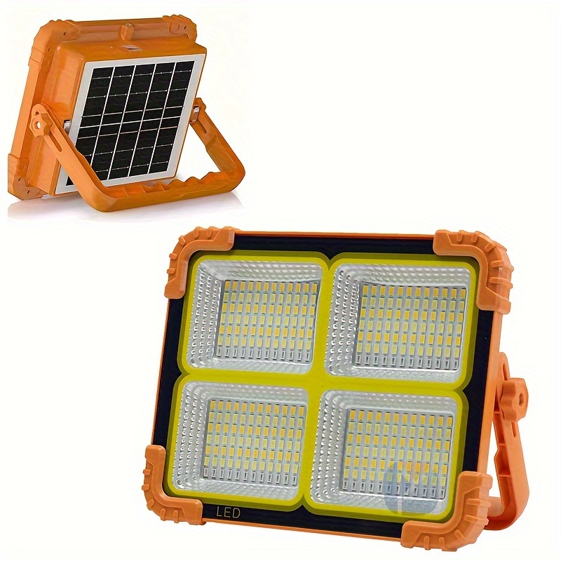 

100w Led Light Set, 466 Led 10000lm , With Charging Cable, 5 Modes, Portable Solar Outdoor , Suitable For Emergency , Maintenance, Camping