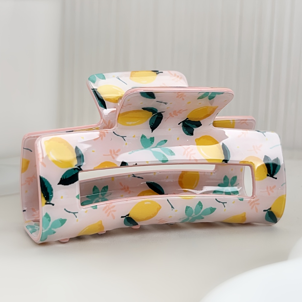 E-shop neues, heiß begehrtes Haaraccessoire für Damen, farbenfroher, rechteckiger Haarspangen-Clip mit Kirschmotiv - Dutt-Top-Clip mit Hohldesign für
