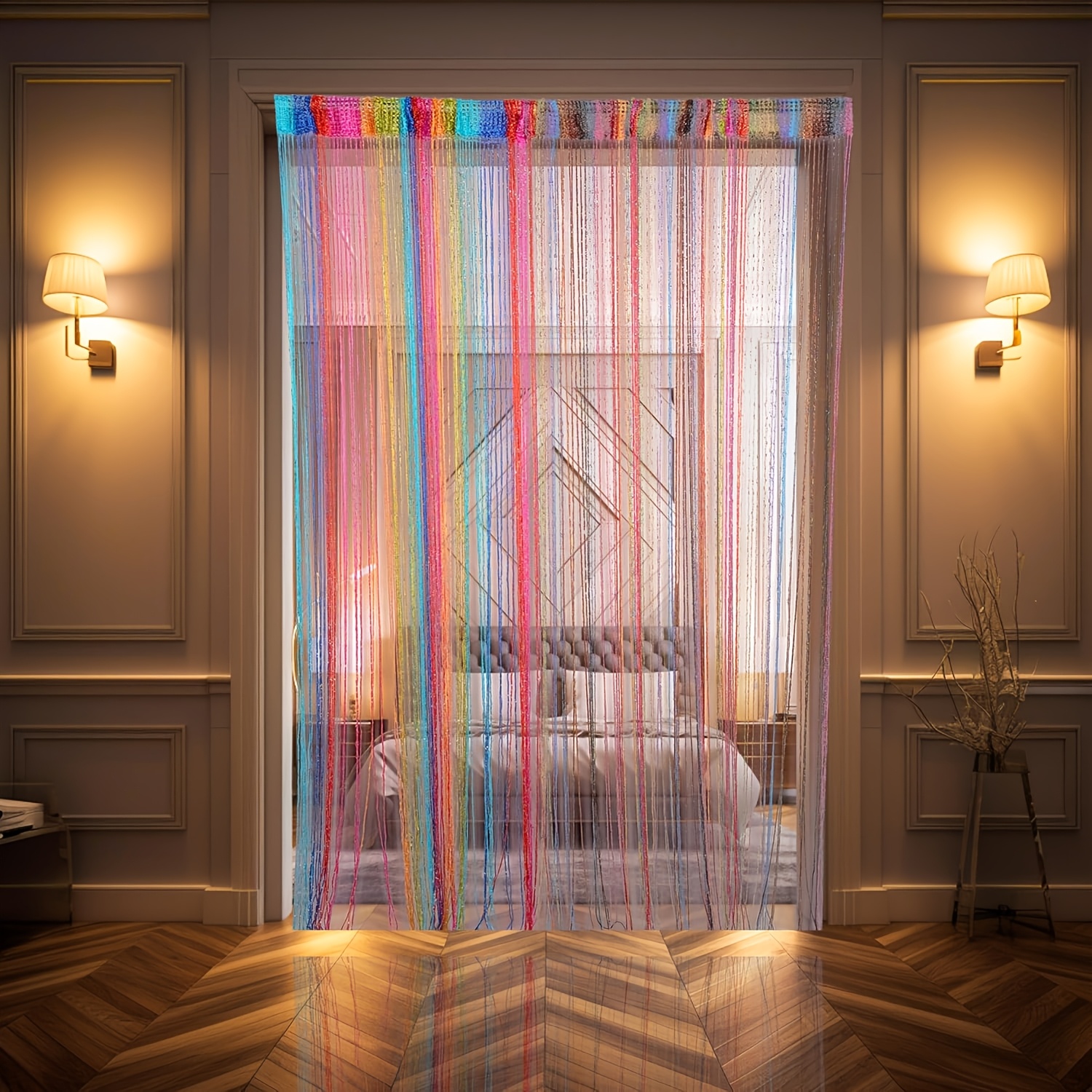 2pcs 39x79 inch boho chic beaded curtains vibrant colorful Temu