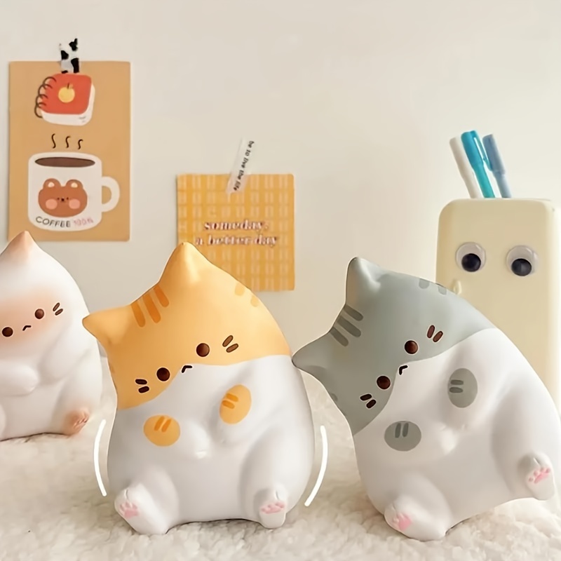 1pc Cute Cartoon Cat Squeeze Toy, Soft Slow Rebound PU Pop Fidget, Mixed Colors, Ideal for Kids & Adults, Perfect for Halloween & Christmas Gifts