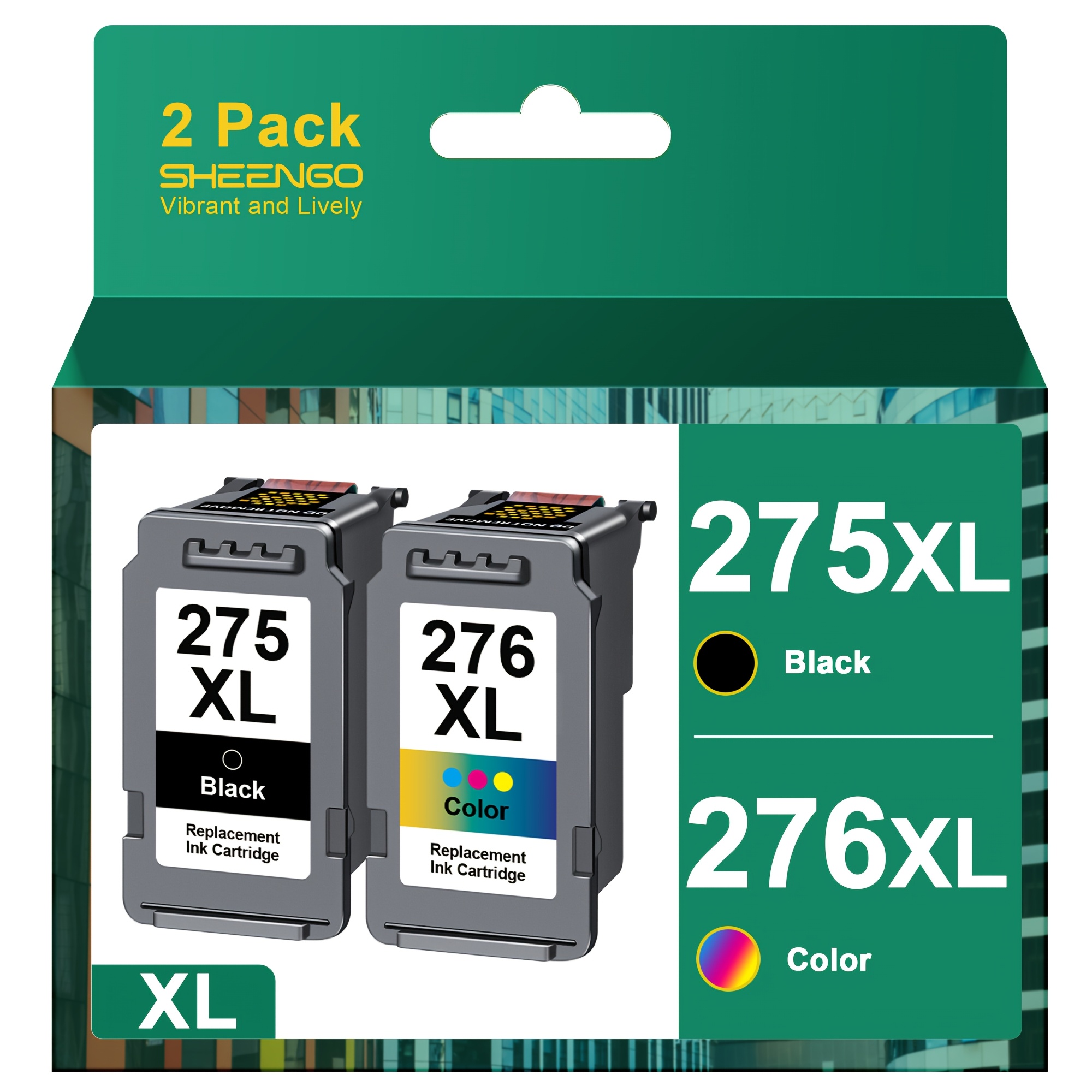 

Sheengo Remanufactured Ink Cartridges Replacement Forcanon 275 276 (black And Tricolor, 2-pack)