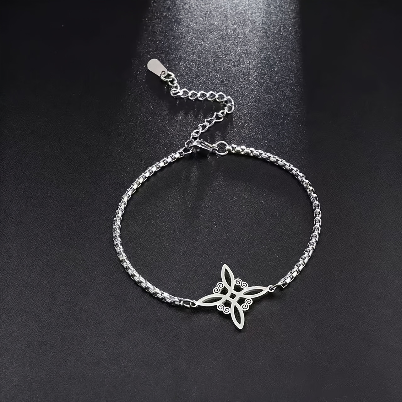 TEMU Pulsera de Acero Inoxidable 316 con Nudo de Bruja | de para Hombres y Mujeres | Joyería de Estilo Tribal para de Halloween, Regalo de Brazalete,