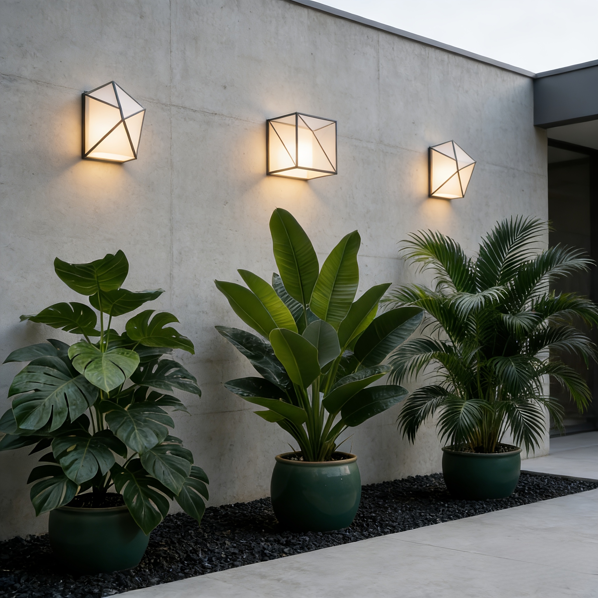 Ensemble de 3 Plantes Artificielles à Grandes Feuilles - Monstera Luxuriant et Palmiers, Bananiers, Adaptées à l'Extérieur - Arbres Décoratifs Tropiques à Large Feuillage Sans Entretien, Plantes en Pot pour Intérieur/Extérieur Toute l'Année, Arbustes Faux Style Nordique pour Mariage Hôtel Jardin