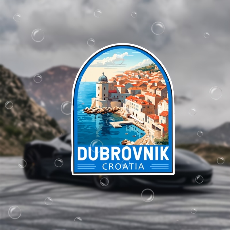2d flat a vintage badge sticker traveling croatia