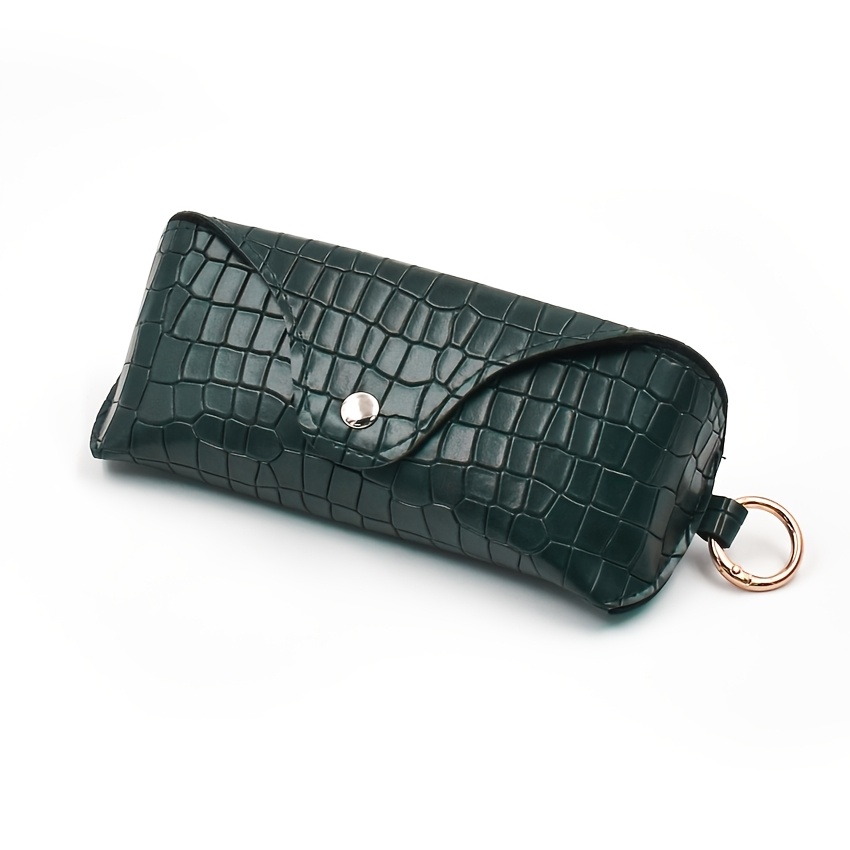 TEMU 1pc Pu Eyeglass Case Suitable For , Portable Soft Glasses Holder With Hook, Compact Carry Case For Reading Glasses, Fashion Glasses, Computer
