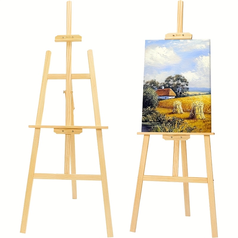 木製絵画イーゼル キャンバス用調節可能スタンド 48インチ（約121.9cm