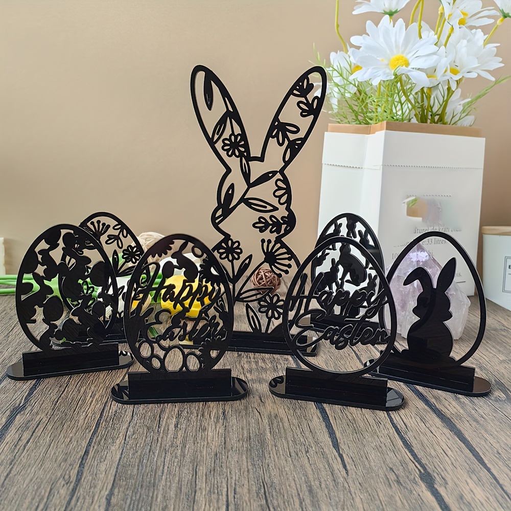 Easter Yoga Rabbit Statue Home Decoration Egg Bunny Table