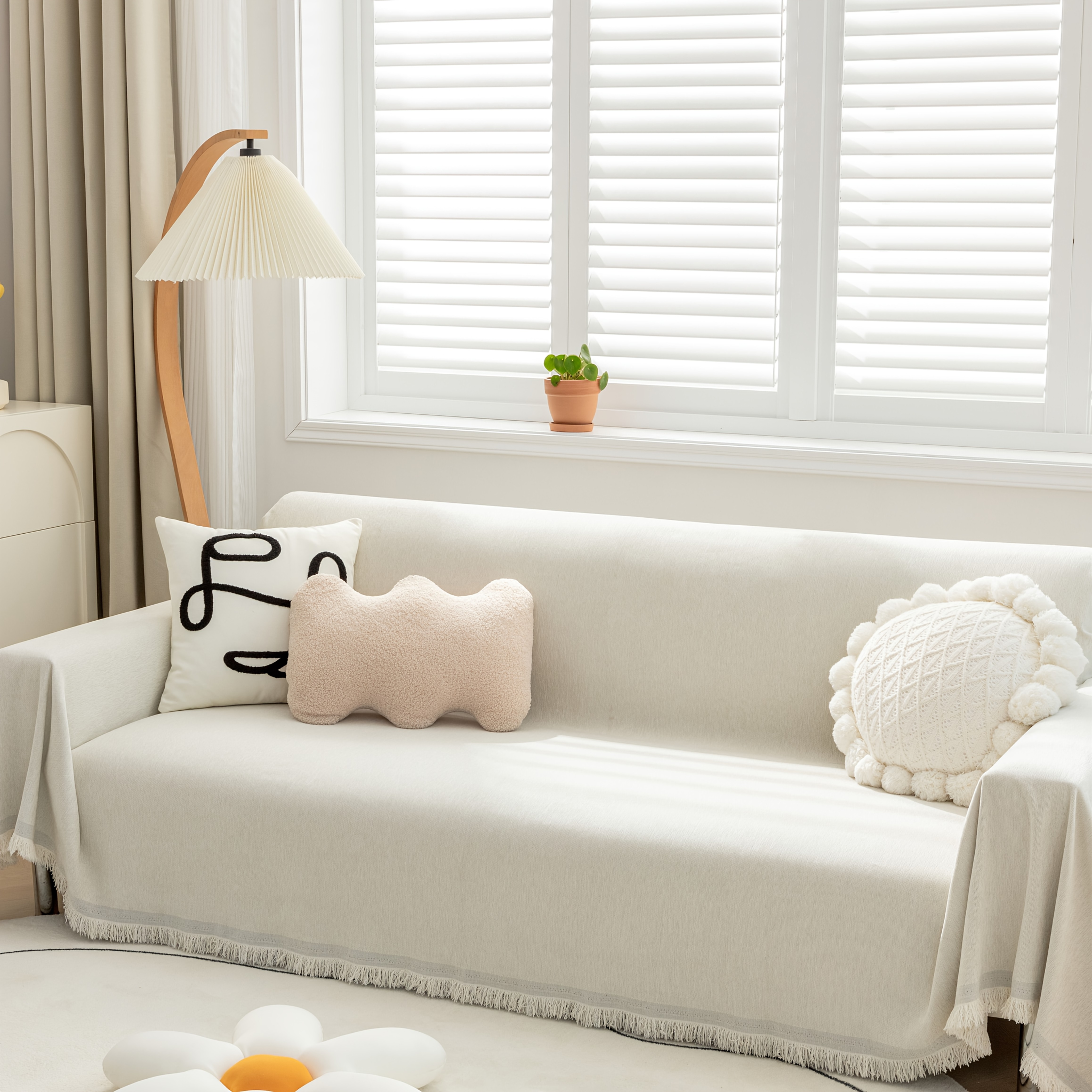 TEMU Copridivano, coperta e copriletto in poliestere ciniglia con motivo a , , resistente agli animali domestici, antigraffio, antiscivolo, lavabile