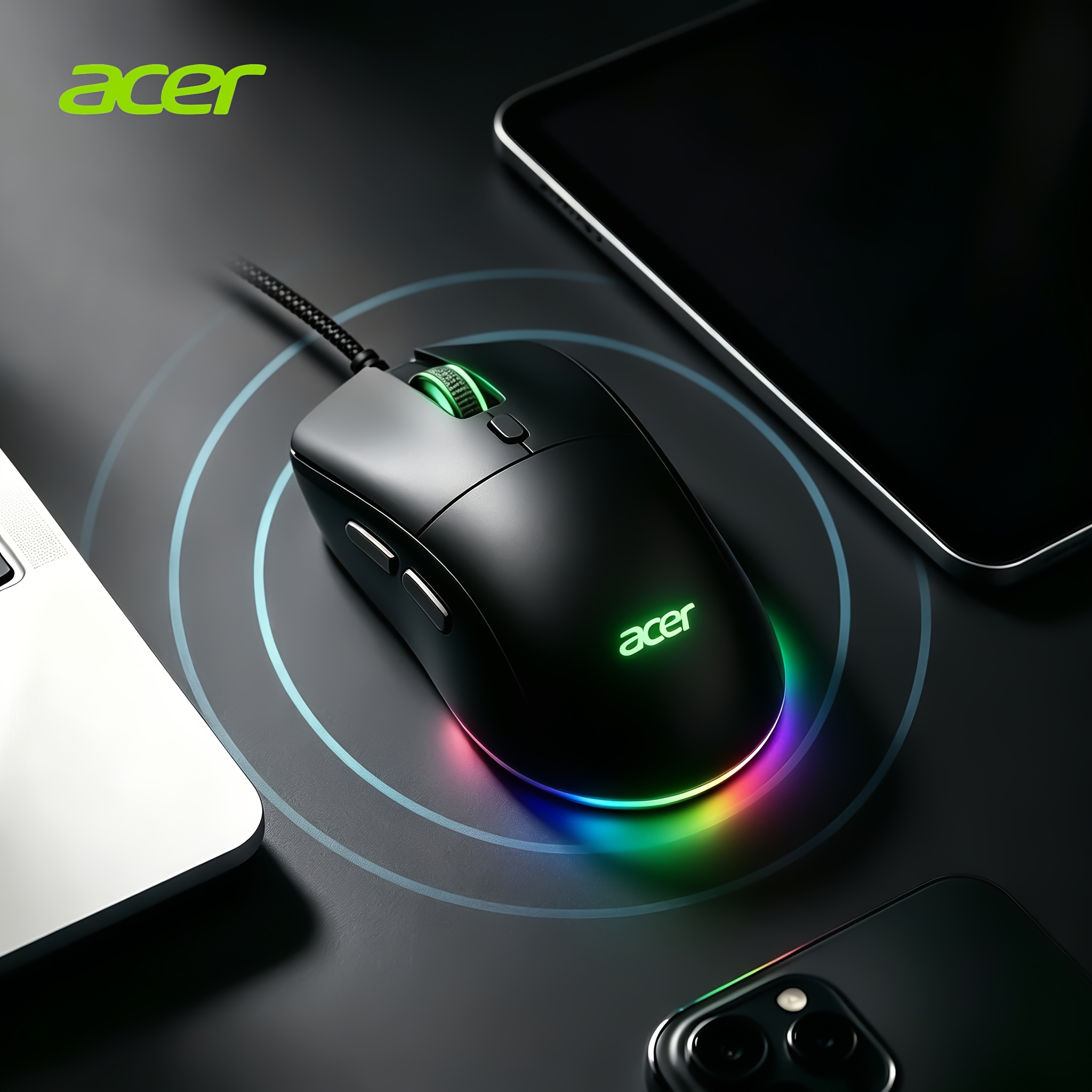TEMU Acer Wired Mouse, Usb Type-a Corded, 1.5m Cable, Back To Desktop Key, Fast Trigger , , Beginner-friendly, For Pc/laptop/windows/ , Office