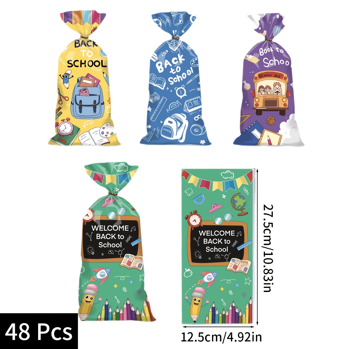 TEMU Regalo /Lui 48 pezzi Sacchetti Regalo per a Scuola, Sacchetti per Confezioni Regalo a Tema a Scuola, Sacchetti Bomboniera per Festa di a Scuola,