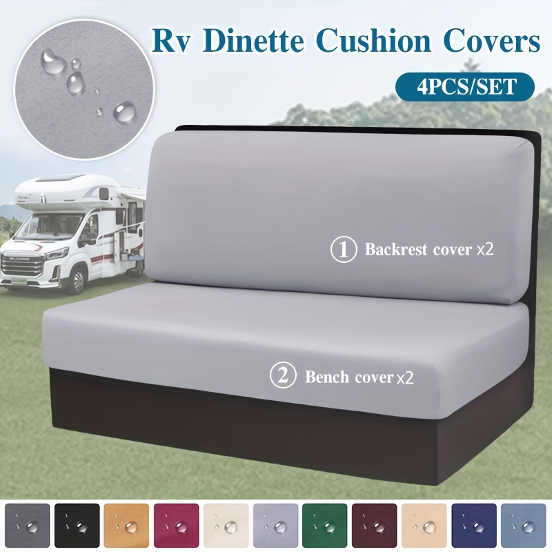 

4pcs/set Rv Dinette Cushion Cover, Waterproof Rv Dinette Slipcover, Rv Dinette Protective Cover, Suitable For Rv Dinette