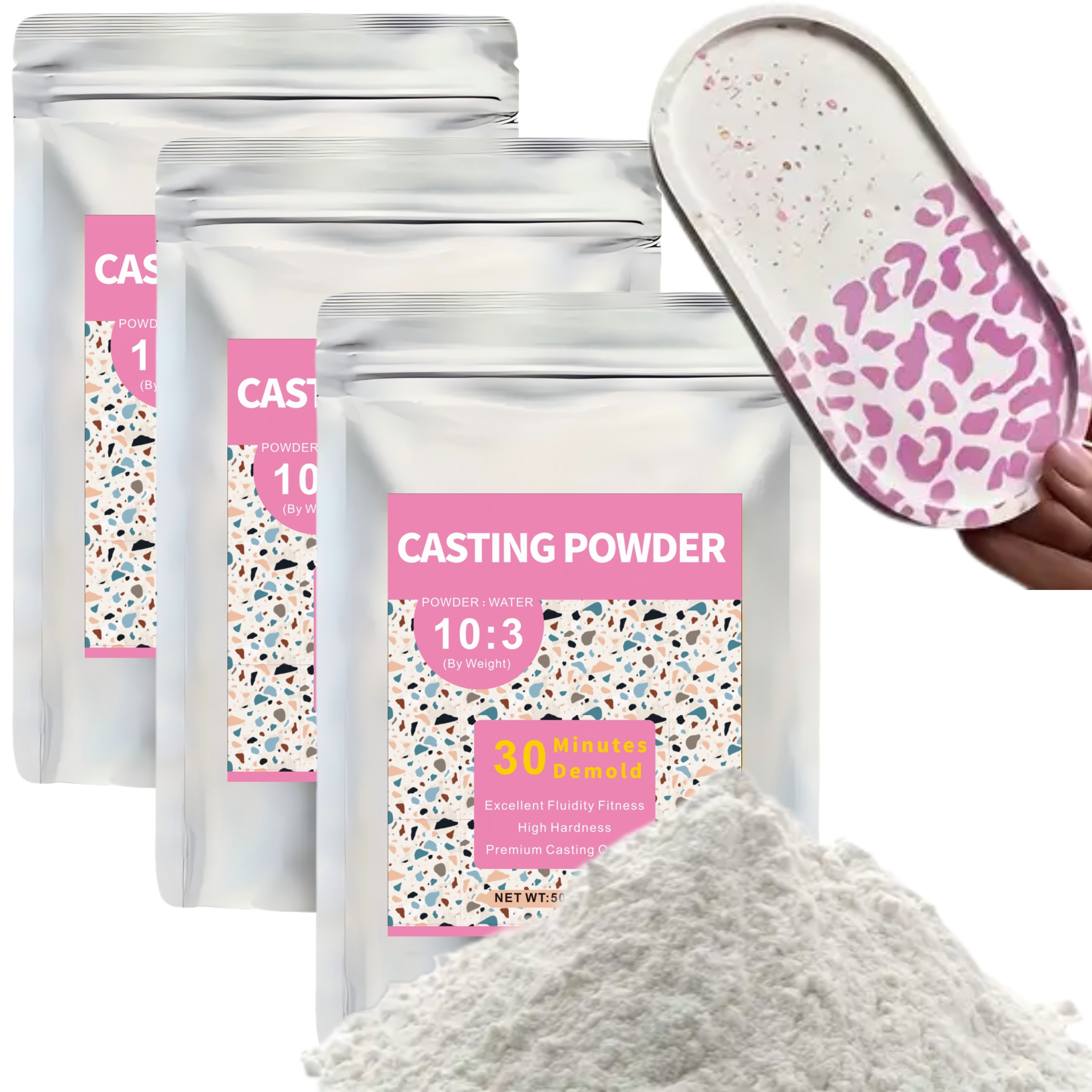 Image of 500g/1kg/1.5kg Quick Cure Resin Casting Powder - Easy Craft Models, Pottery, Ceramic Plaster Ornaments Sculpture For Home Decor, Beginner-friendly, Fast-drying, , Artistic, Creative, And Versatile